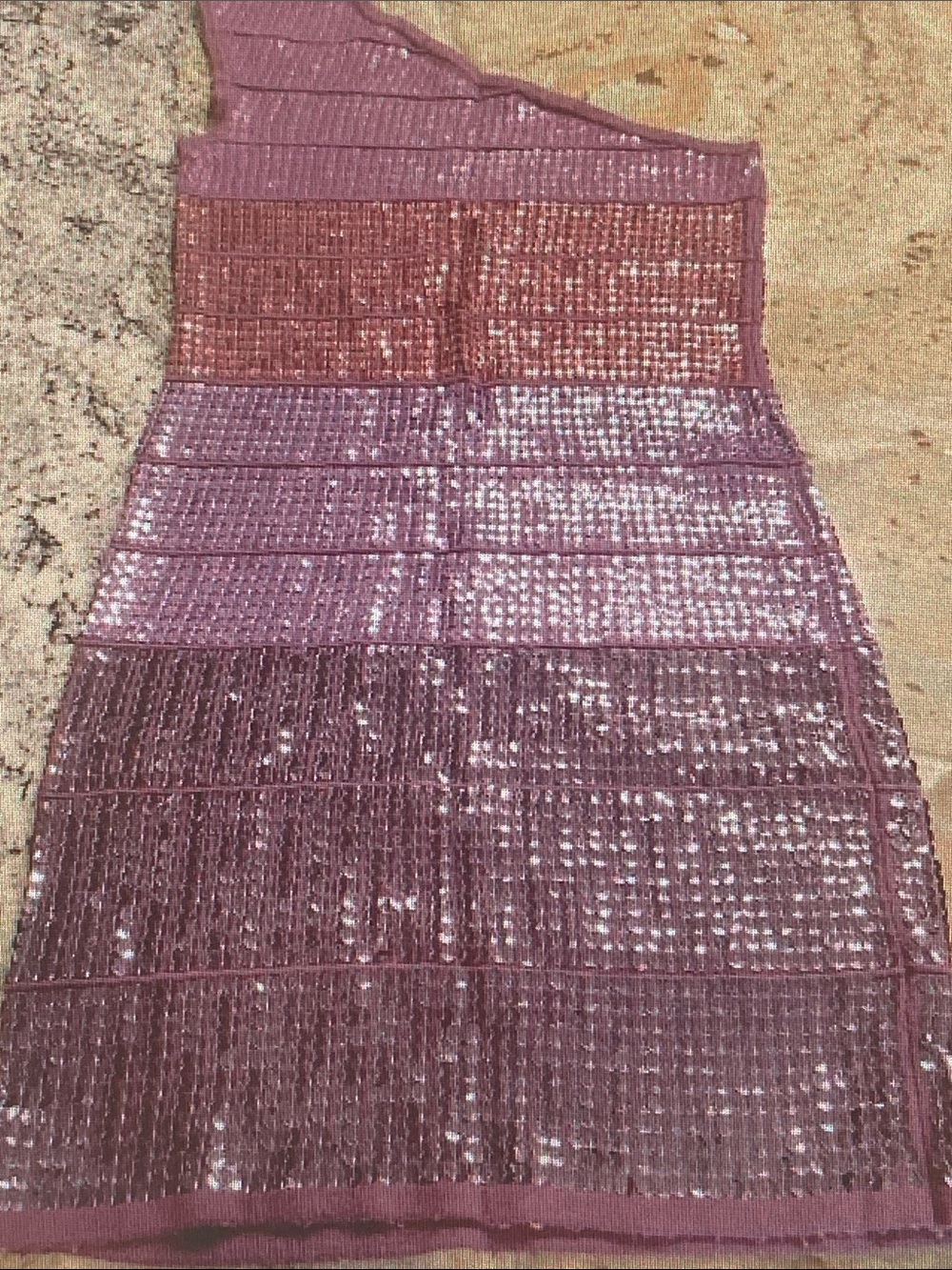 WOW couture One-Shoulder Sequin Bandage Dress - Mauve